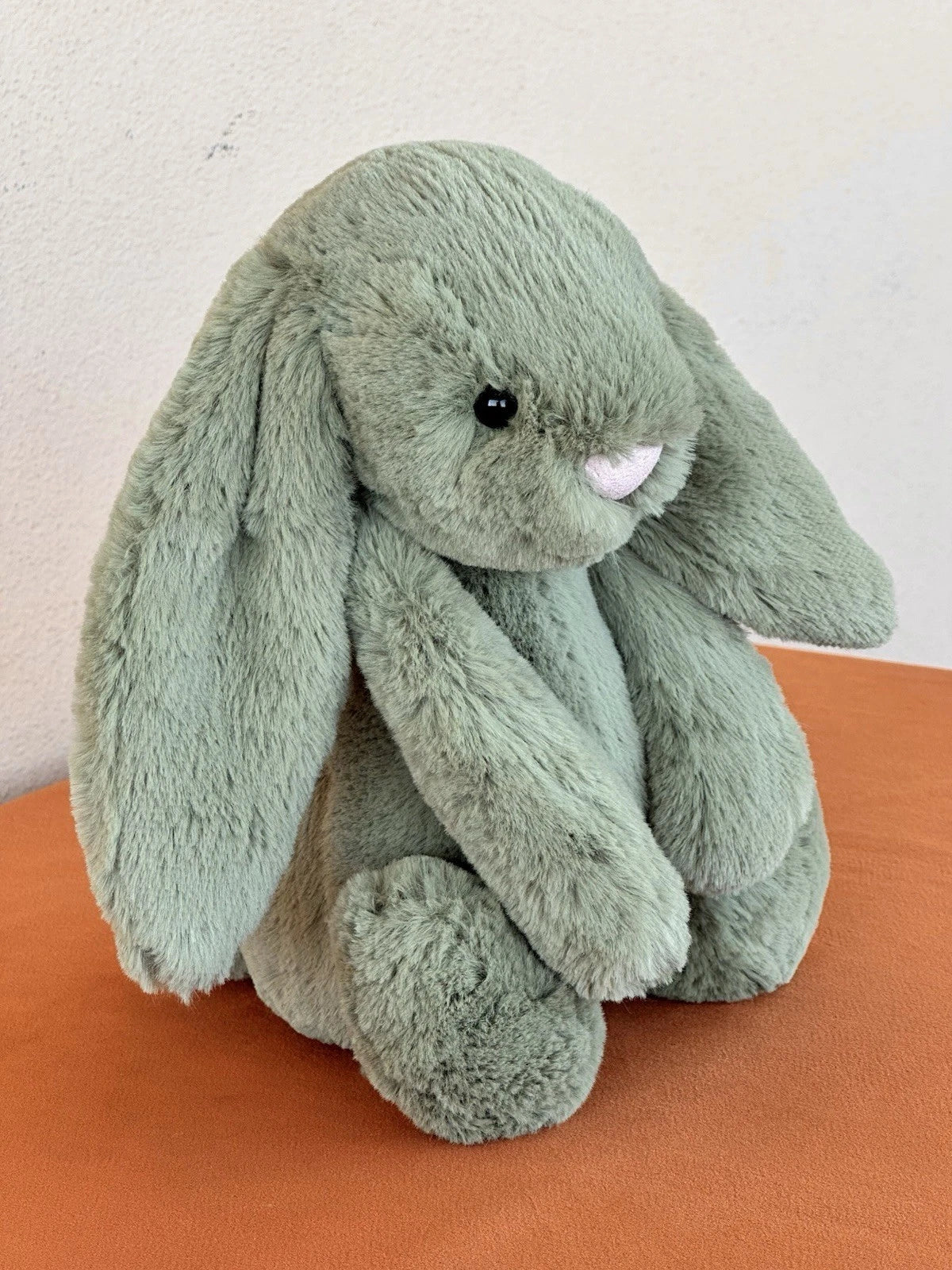 Peluche Jellycat Medium Bashful Felce Bunny nuovo senza etichette verde raro coniglio giocattolo morbido