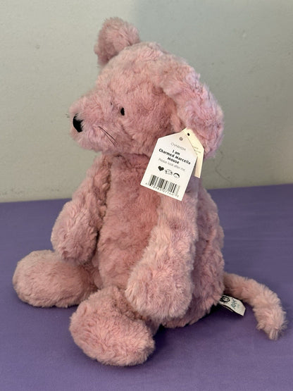 NUOVO Jellycat Charmed Marcella Mouse nuovo con etichette rosa polvere testurizzato topi morbidi ritirato-
