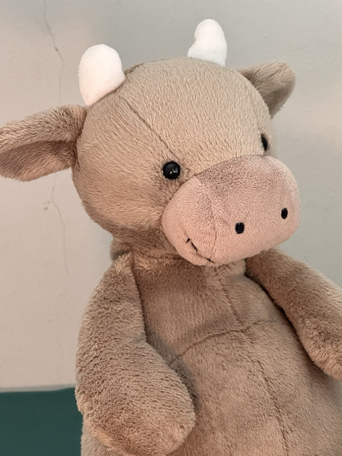 Peluche Jellycat Medium Mellymoo Cow Little Jellycat vitello marrone ritirato raro 16"-