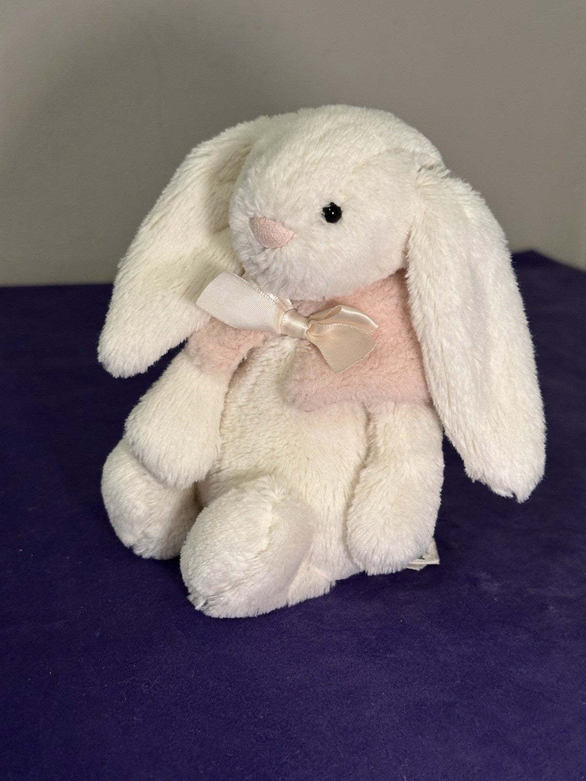 Peluche coniglio invernale Jellycat Bashful crema coniglietto neve pensionato raro bianco e rosa-