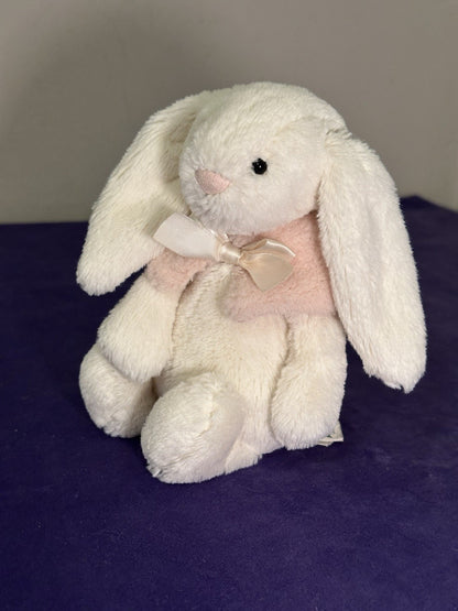 Peluche coniglio invernale Jellycat Bashful crema coniglietto neve pensionato raro bianco e rosa-