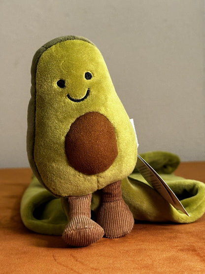 NUOVO Jellycat Amuseables Avocado Succhietto Nuovo con etichette Blankie Coperta Trapuntino Raro-