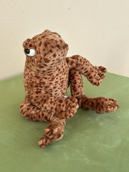 NUOVO Jellycat Toby Toad nuovo con etichette marrone medio morbido giocattolo berretto 12" ritirato raro peluche-