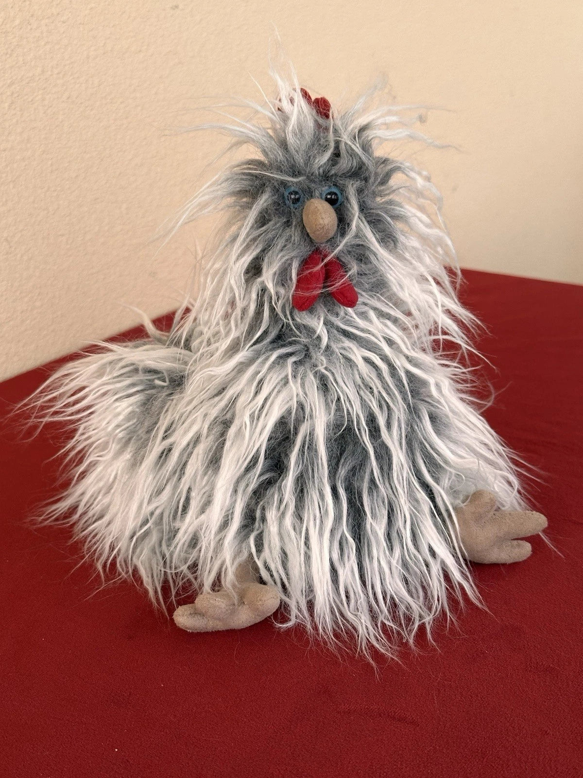 New Jellycat Small Roger Rooster BNWT Grey Chicken Blue Eyes Retired 2015 Plush