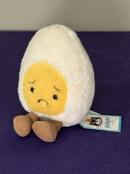 NUOVO Jellycat Amuseable Sorry uovo bollito nuovo con etichette ritirato raro cibo uova tristi peluche-