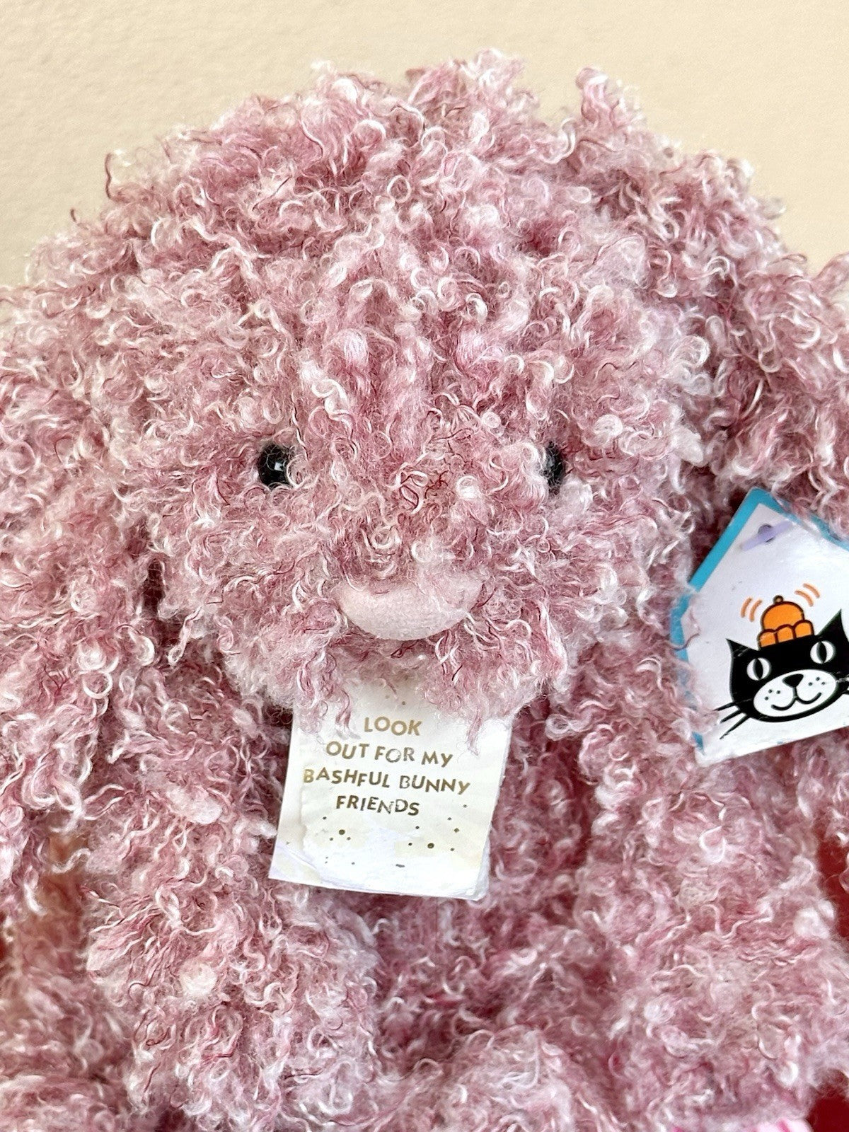 Jellycat Edizione Speciale Bashful Imogen Bunny Nuovo con etichette Coniglio Rosa Polvere Riccia HTF-