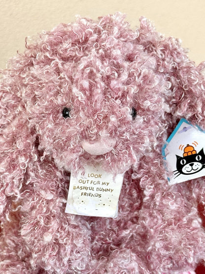 Jellycat Edizione Speciale Bashful Imogen Bunny Nuovo con etichette Coniglio Rosa Polvere Riccia HTF-