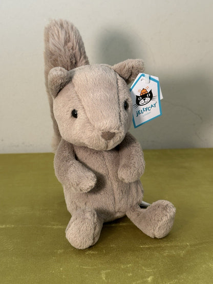 NUOVO Jellycat Willow Scoiattolo Nuovo con etichette Marrone Coda Cespugliosa Carino Ritirato Giocattolo Morbido W4SQ-