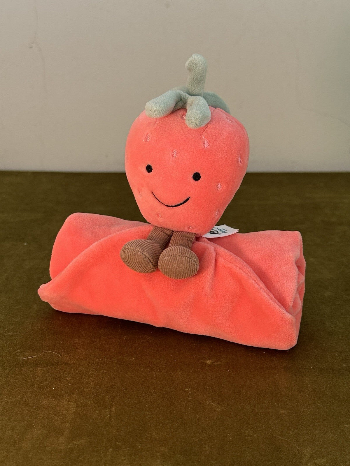 Jellycat Succhietto Fragola Divertente Nuovo Senza Etichetta Morbido Rosa Trapuntino Raro Ritirato-