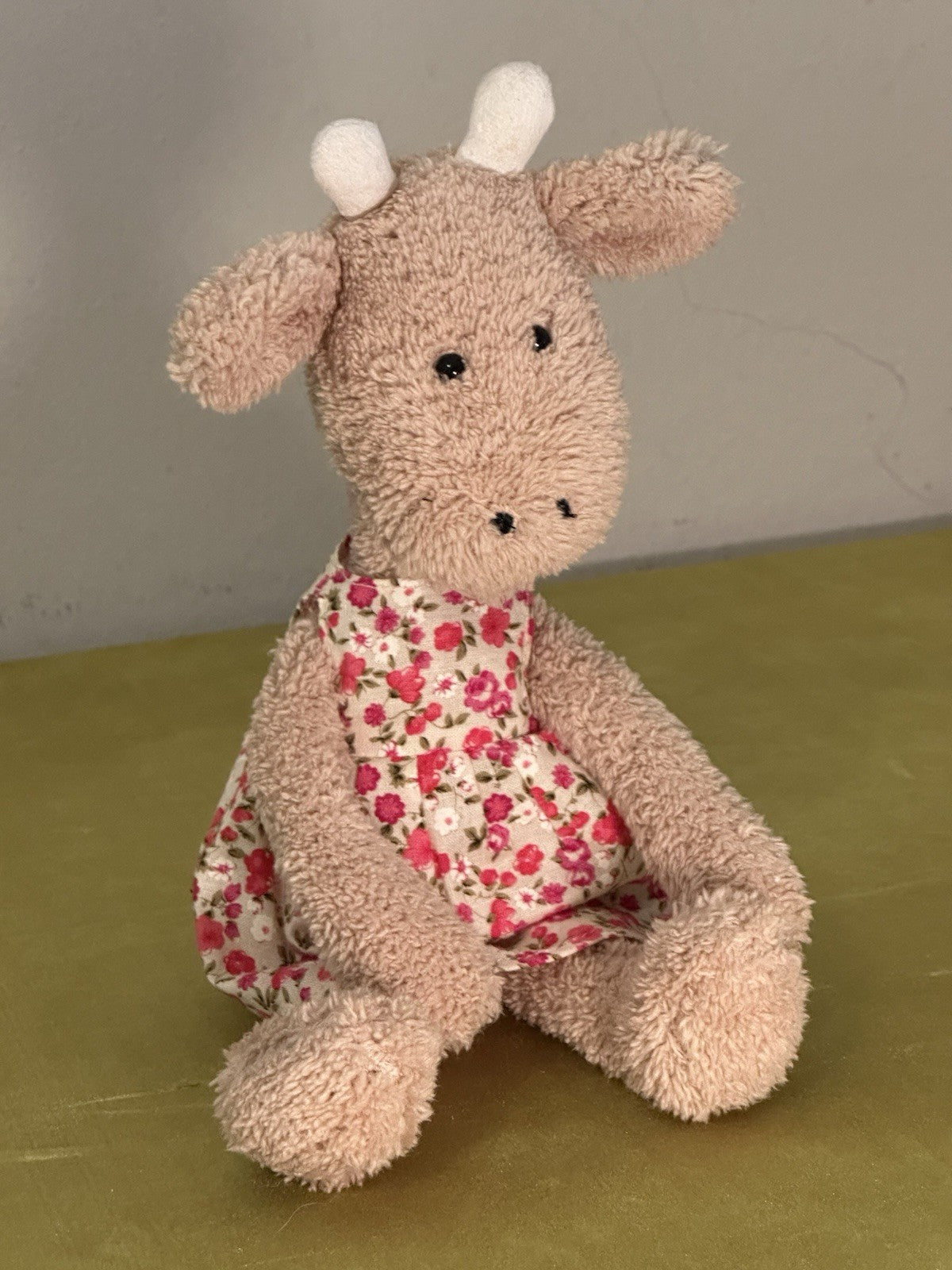 Peluche Jellycat Georgia giraffa amica floreale fiori rosa vestito raro ritirato-