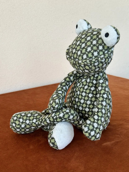 Jellycat Kooky Frog Vintage Verde/Bianco Modello Tratteggio Gambe Lunghe Piedi Bianchi