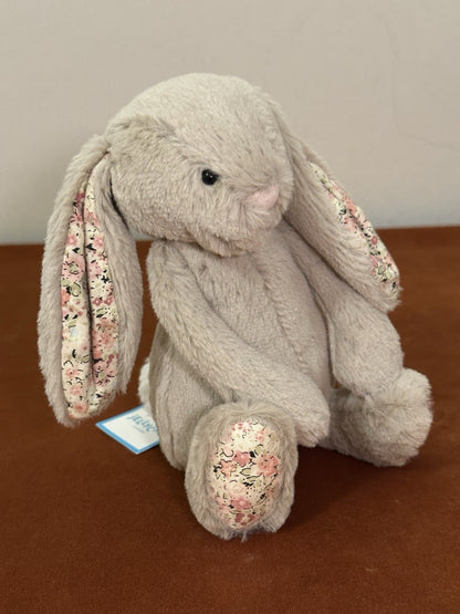 NUOVO coniglietto Jellycat Little Blossom Bea beige nuovo con etichette piccolo fiore di bea timido 8"-