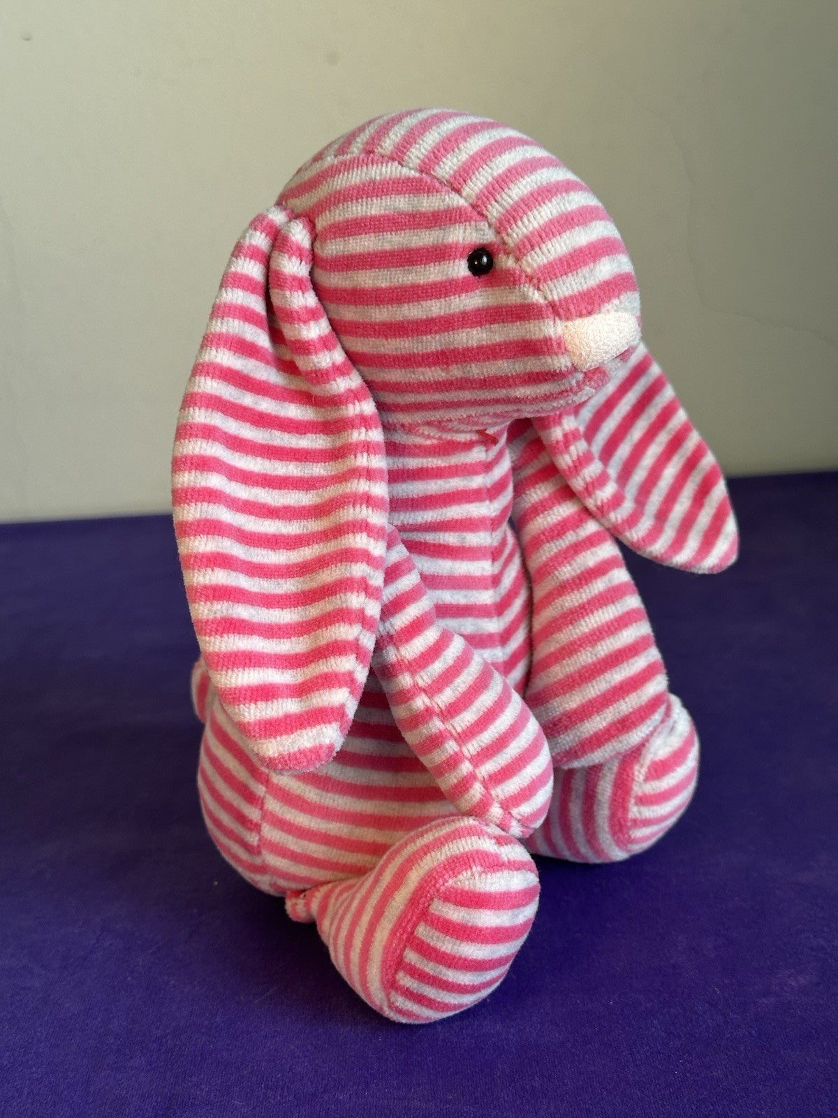 Jellycat Edizione Speciale Bashful Bon Bon Bunny Stripped Rosa Grigio Raro Ritirato-