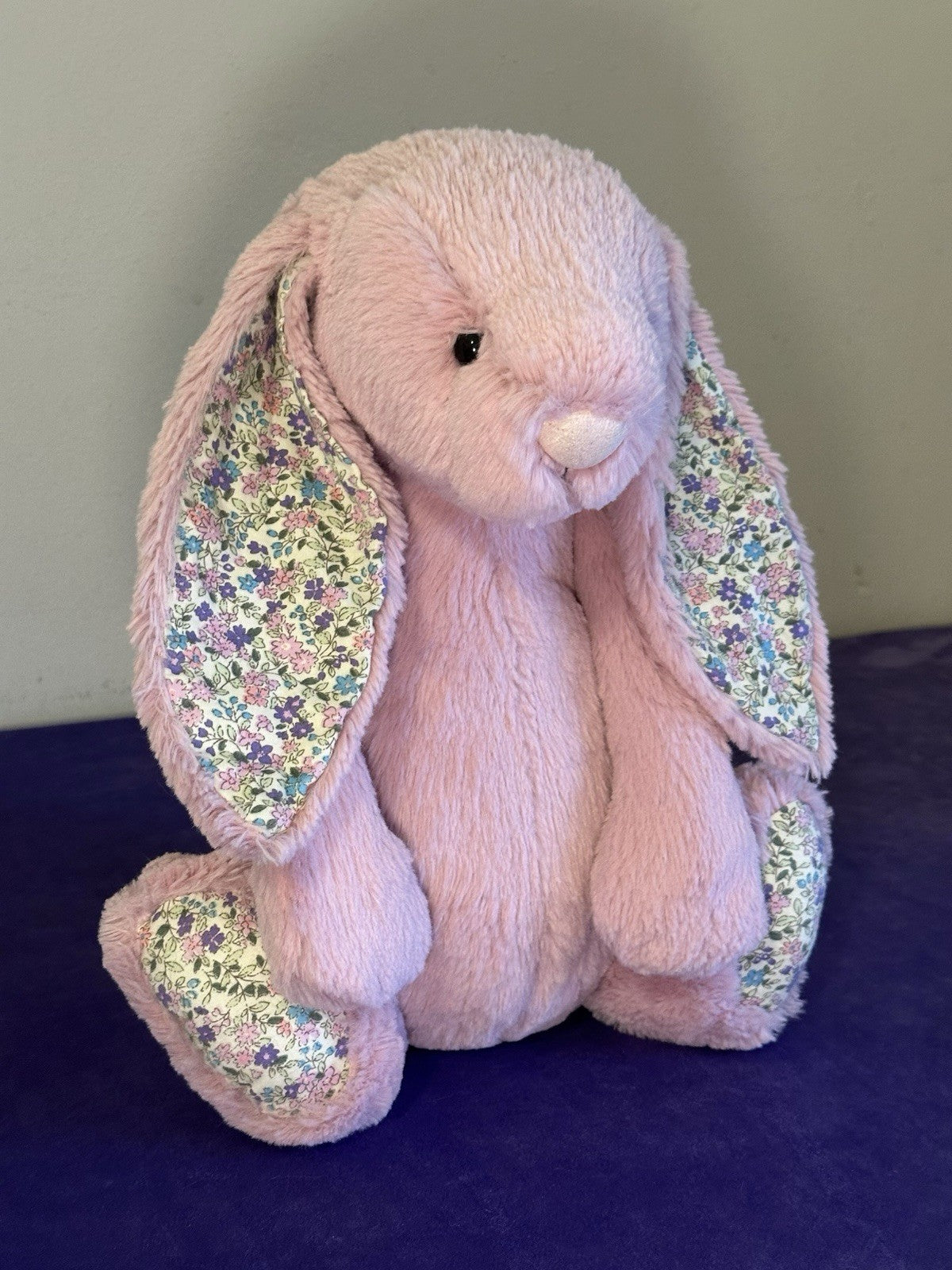 Jellycat Coniglietto Grande Timido Fiori di Tulipano Coniglio Rosa in Pensione con Fiori cm.36-