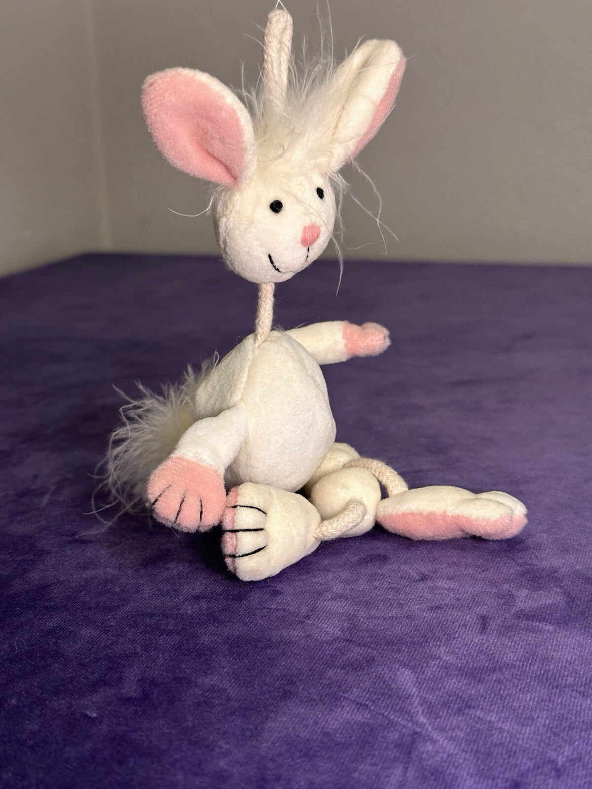 NUOVO Jellycat Wobbly Bobbly Bunny nuovo con etichette vintage rosa crema coniglio raro ritirato-