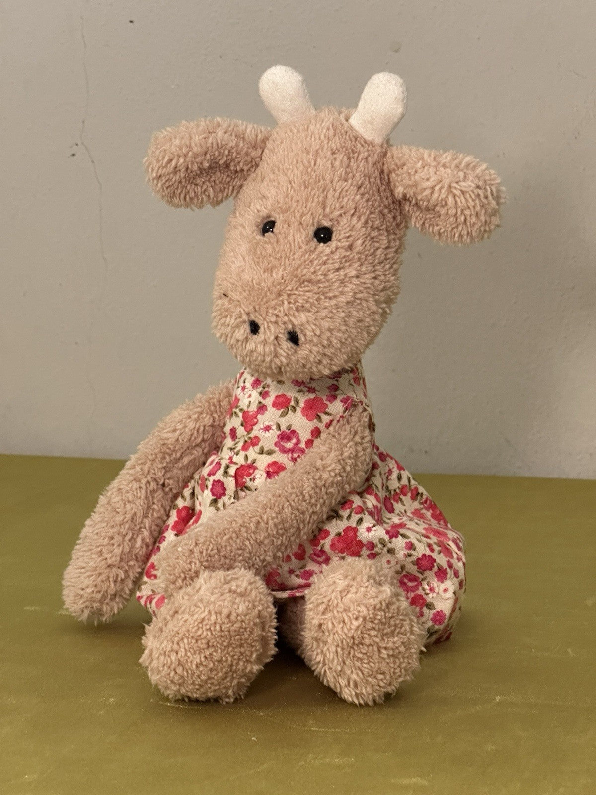 Peluche Jellycat Georgia giraffa amica floreale fiori rosa vestito raro ritirato-