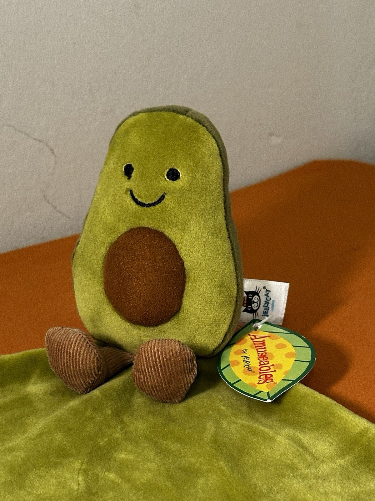NUOVO Jellycat Amuseables Avocado Succhietto Nuovo con etichette Blankie Coperta Trapuntino Raro-