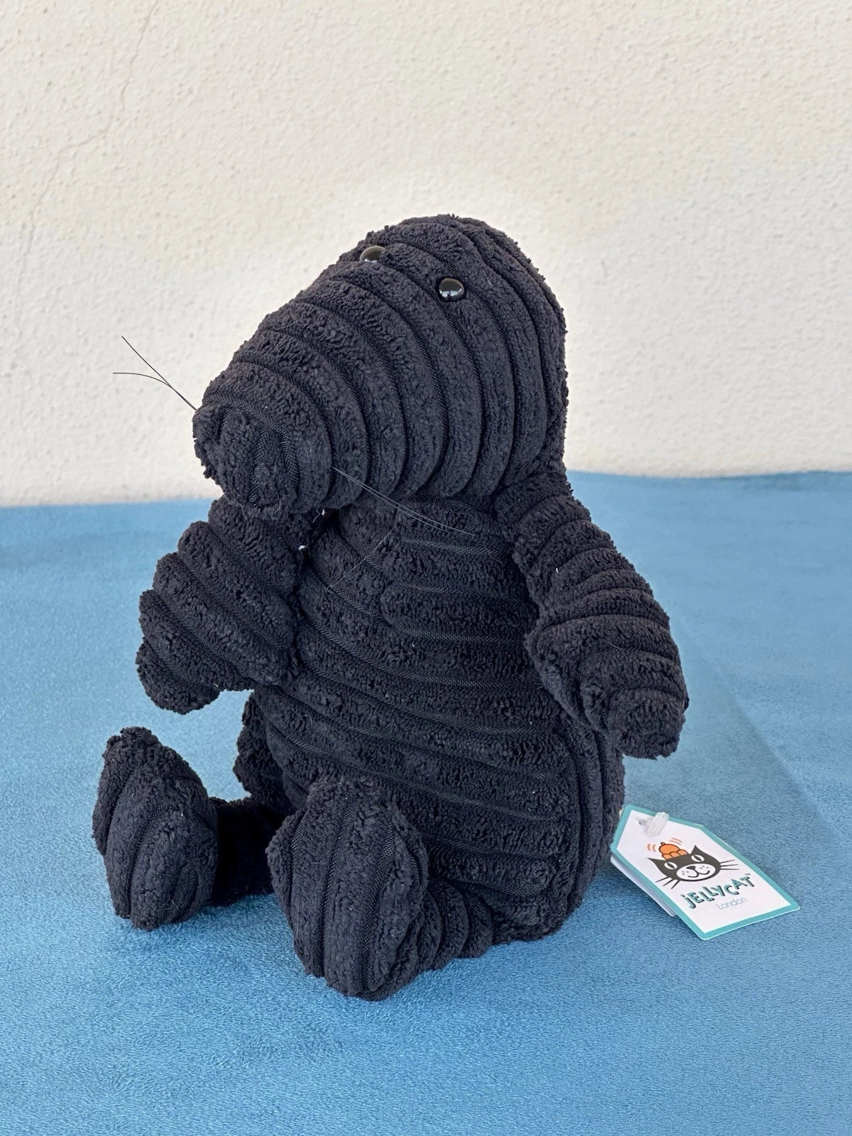 NUOVO Jellycat Small Cordy Roy Mole nuovo con etichette giocattolo morbido 9" nero velluto a coste
