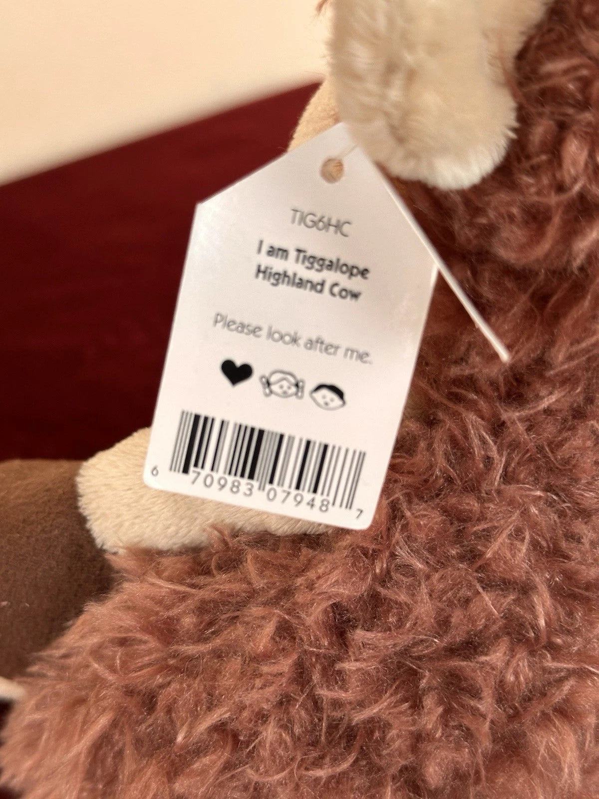 New Jellycat Tiggalope Highland Cow BNWT Retired Brown Long Soft Coat Plush cm36