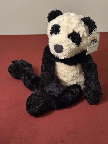 Peluche orsacchiotto Jellycat Small Sottaceles Panda nuovo con etichette nero e crema cm.33 in pensione-