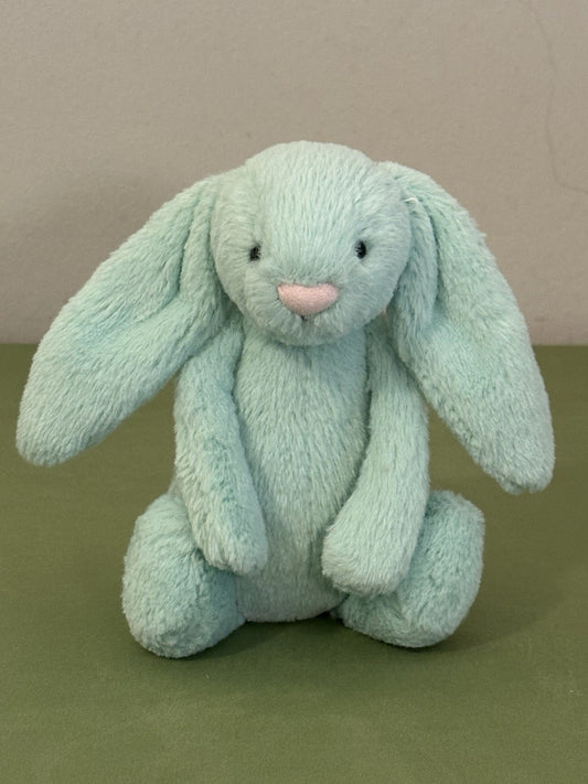Peluche morbido coniglietto Jellycat piccolo timido come nuovo coniglio verde chiaro ritirato raro-
