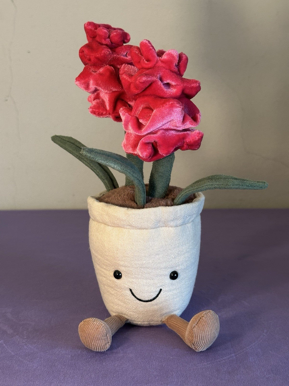 Pianta di giacinto Jellycat divertente nuova senza etichette ritirata rara giocattolo morbido fiori rosa caldo-