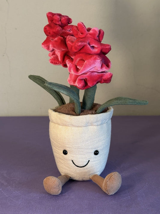 Pianta di giacinto Jellycat divertente nuova senza etichette ritirata rara giocattolo morbido fiori rosa caldo-