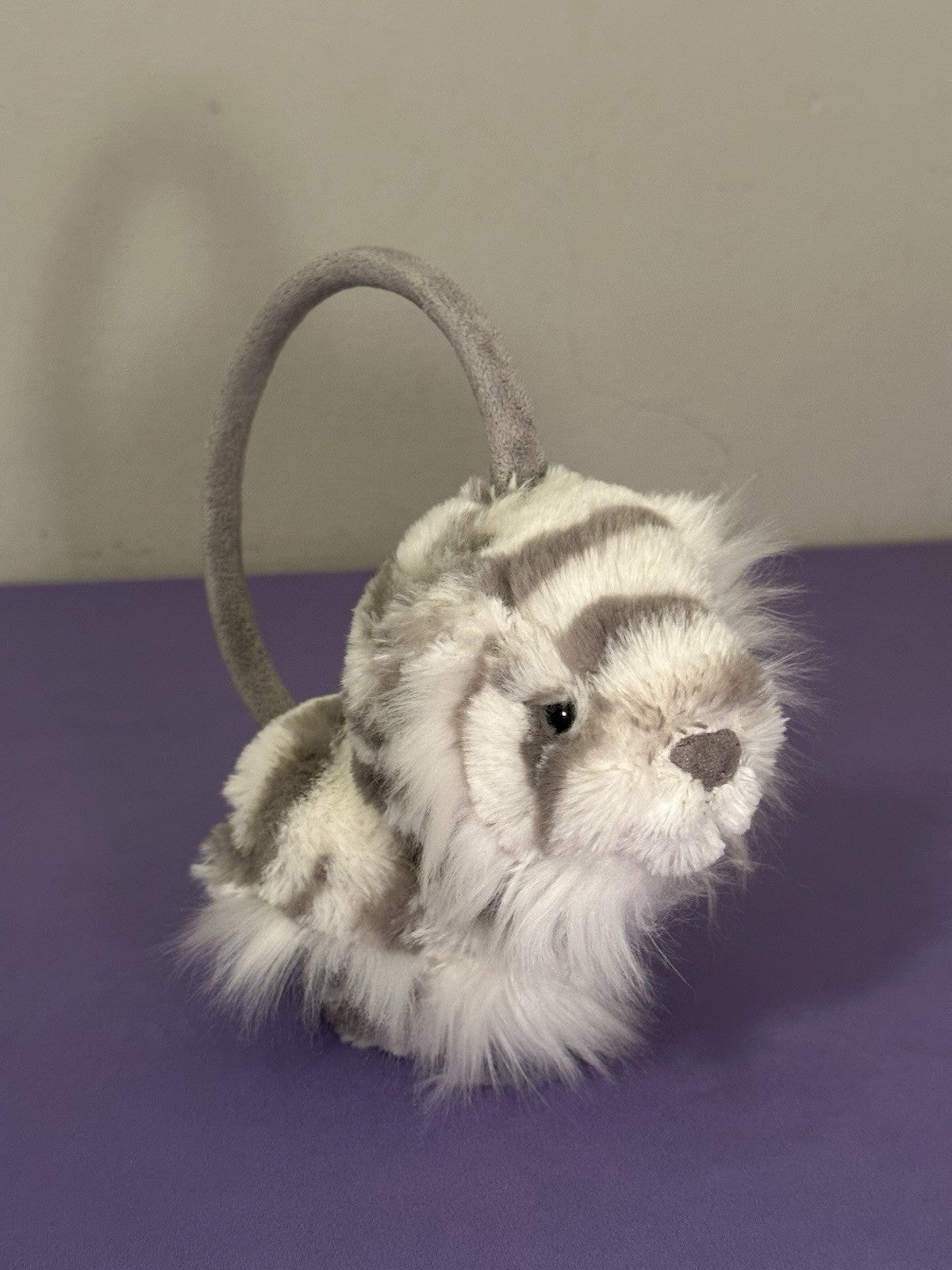 Paraorecchie Jellycat Sacha Snow Tiger nuovi senza etichette grigio e bianco morbido peluche raro ritirato-