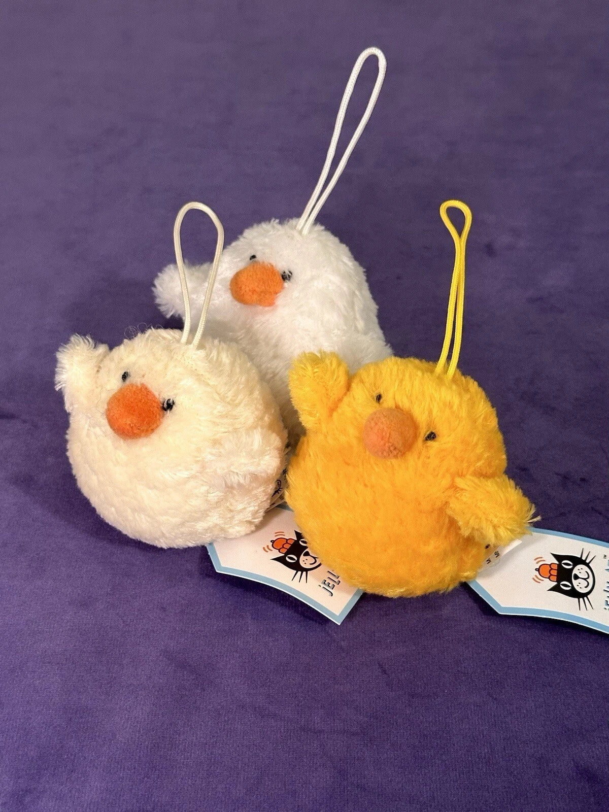 NEW Bundle of 3 Jellycat Chickadee BNWT White, Cream, Yellow Chicks Rare Birds