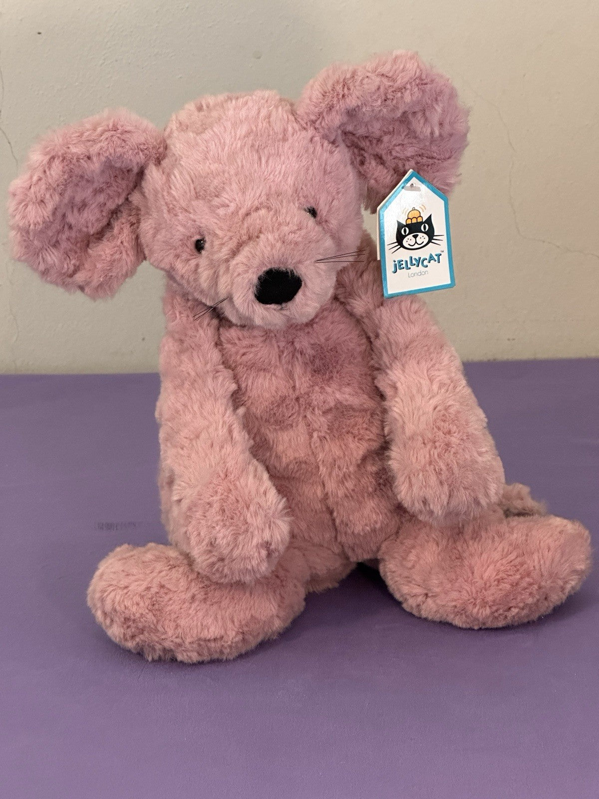 NUOVO Jellycat Charmed Marcella Mouse nuovo con etichette rosa polvere testurizzato topi morbidi ritirato-