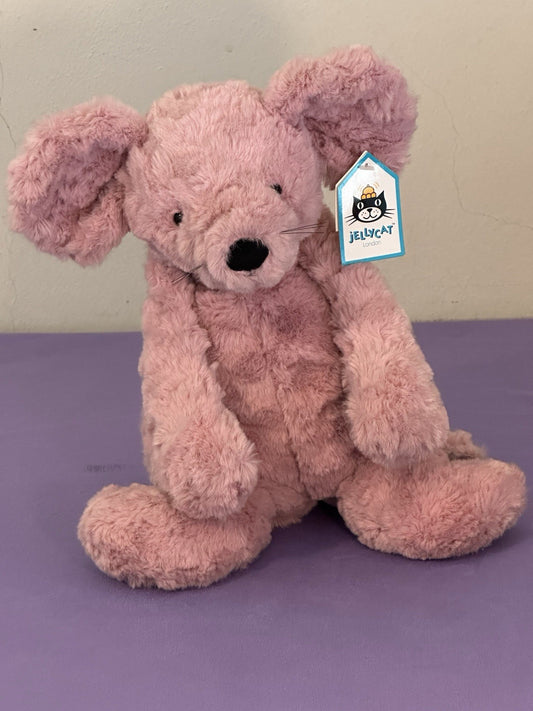 NUOVO Jellycat Charmed Marcella Mouse nuovo con etichette rosa polvere testurizzato topi morbidi ritirato-