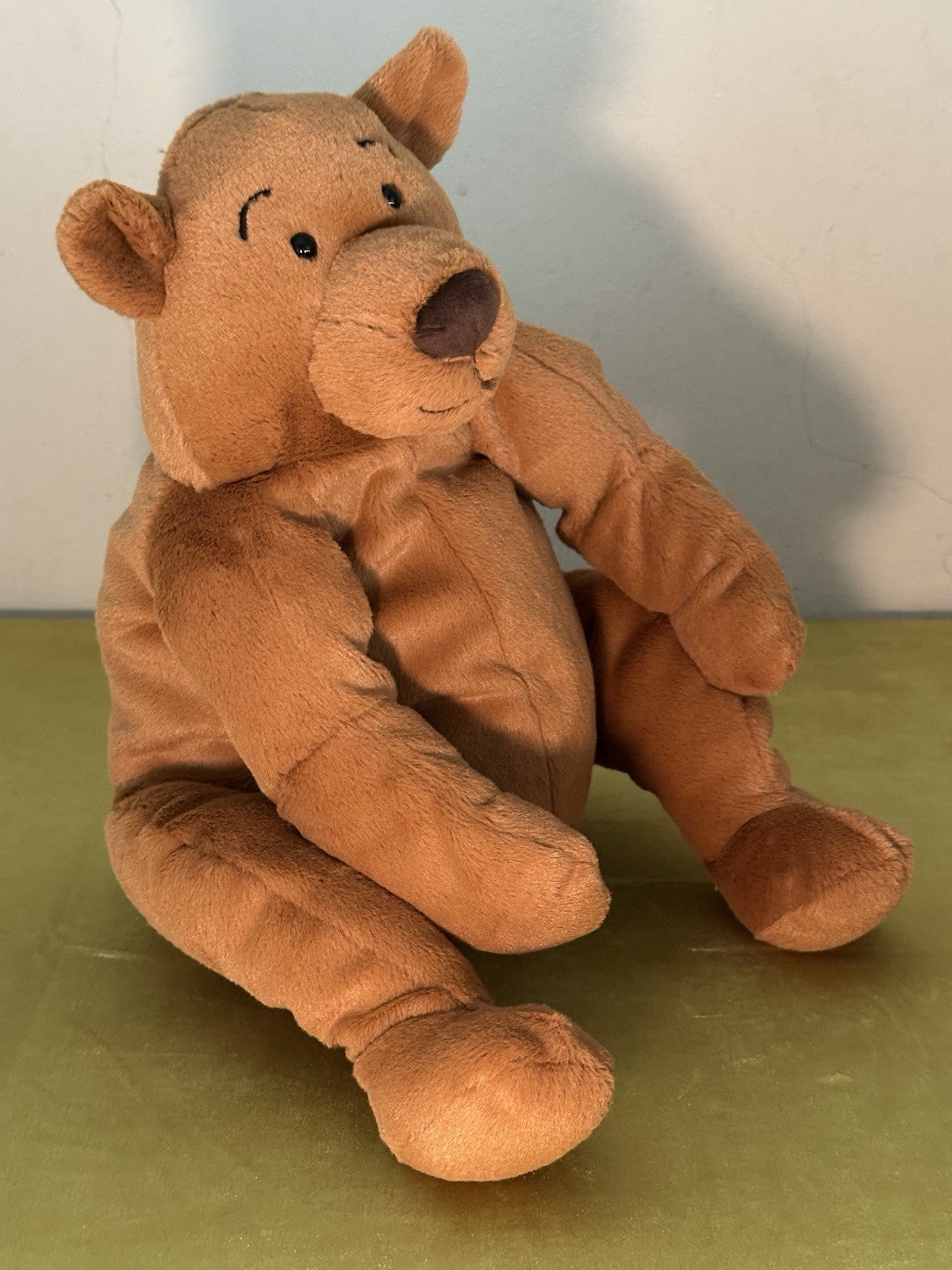NUOVO Jellycat Rumpletum Bear Nuovo con etichette Marrone Scamosciato Orso Giocattolo Morbido Beanie Ritirato 14"-