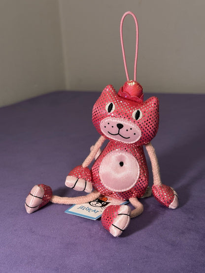 Mascotte giocattolo Jellycat Dingly Dangly Pink Jellycat nuova con etichette scintillante ritirata rara-