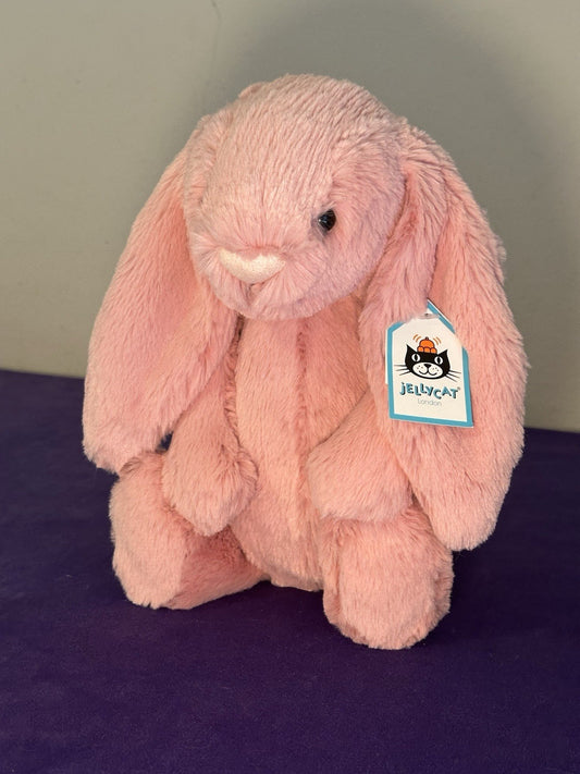 NUOVO coniglietto Jellycat Medium Bashful Petal nuovo con etichette coniglio rosa caldo raro ritirato 12"-