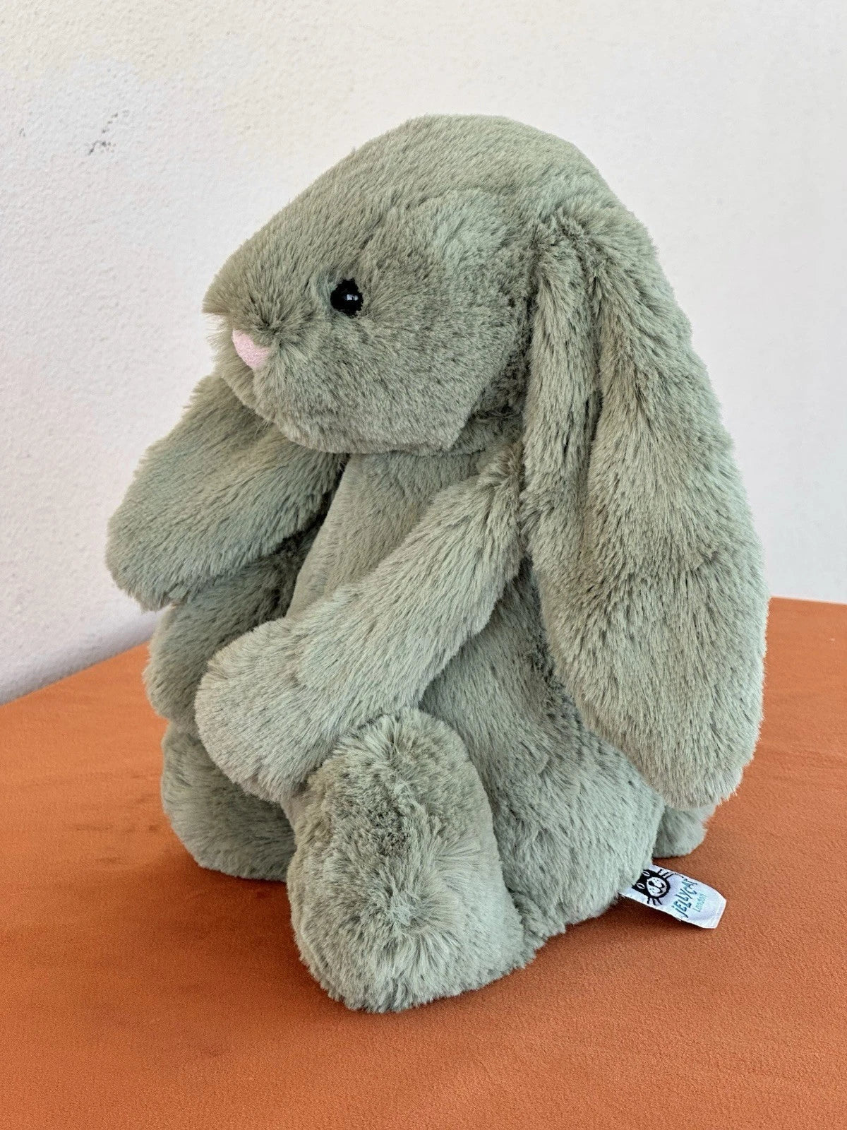 Peluche Jellycat Medium Bashful Felce Bunny nuovo senza etichette verde raro coniglio giocattolo morbido