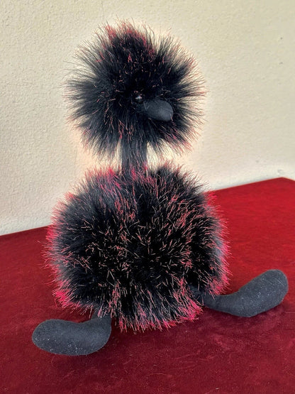 Peluche Jellycat Liquirice Pompon nuovo senza etichette giocattolo morbido 13" raro soffici struzzo uccellino