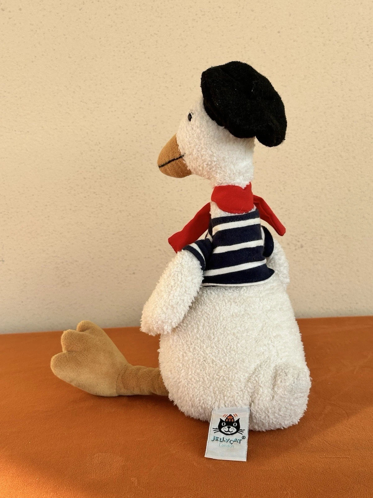 Peluche uccellino giocattolo morbido anatra vestita francese Jellycat Gaston Goose raro pensionato