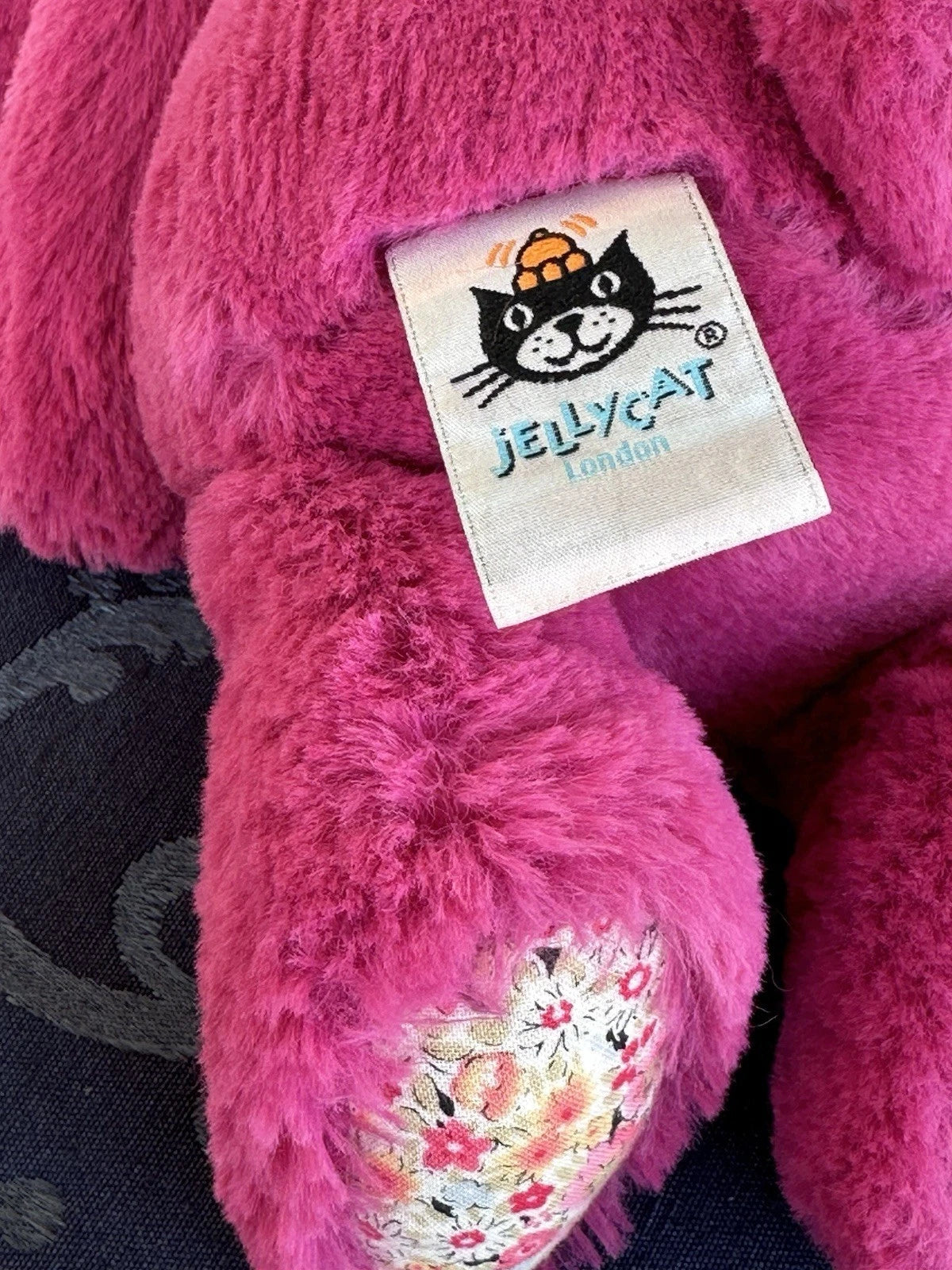 Jellycat Medium Bashful Rose Blossom Bunny Rare Retired Hot Pink Rabbit Plush