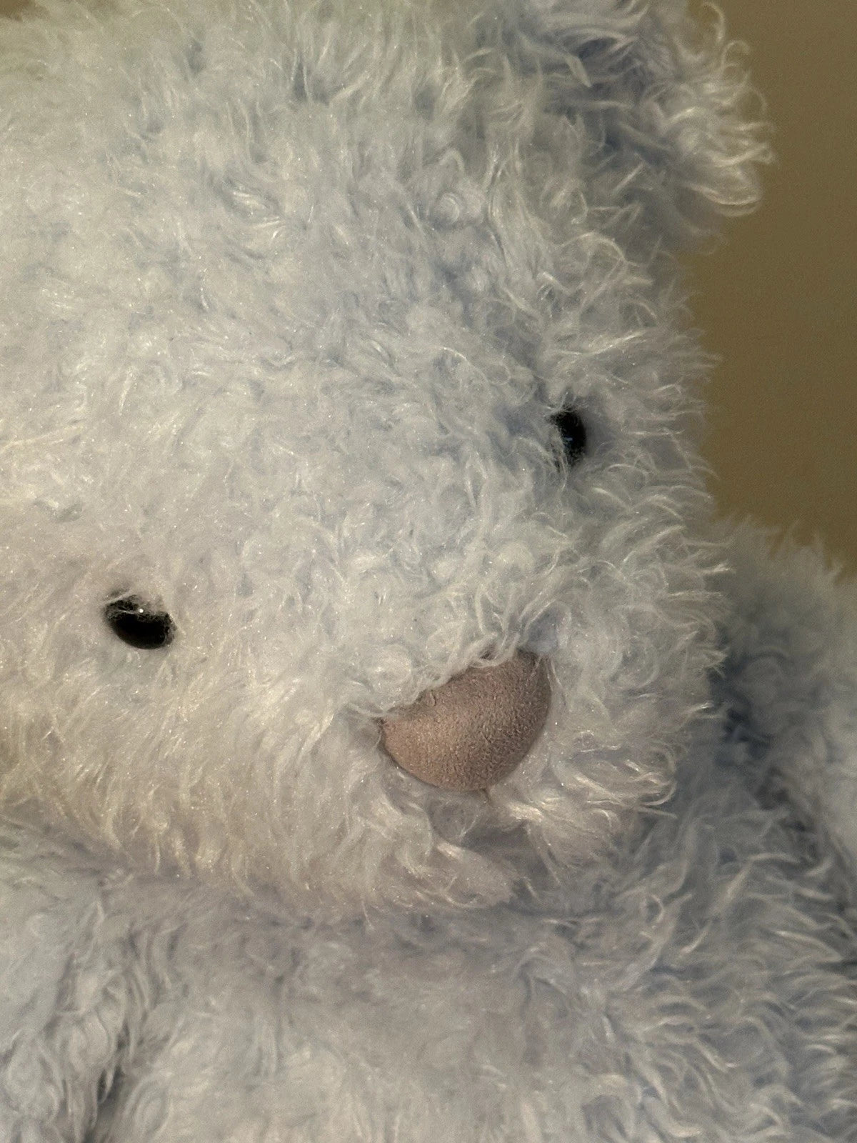 Orsacchiotto Jellycat Large Whisper Bear nuovo senza etichette raro HTF azzurro chiaro giocattolo morbido