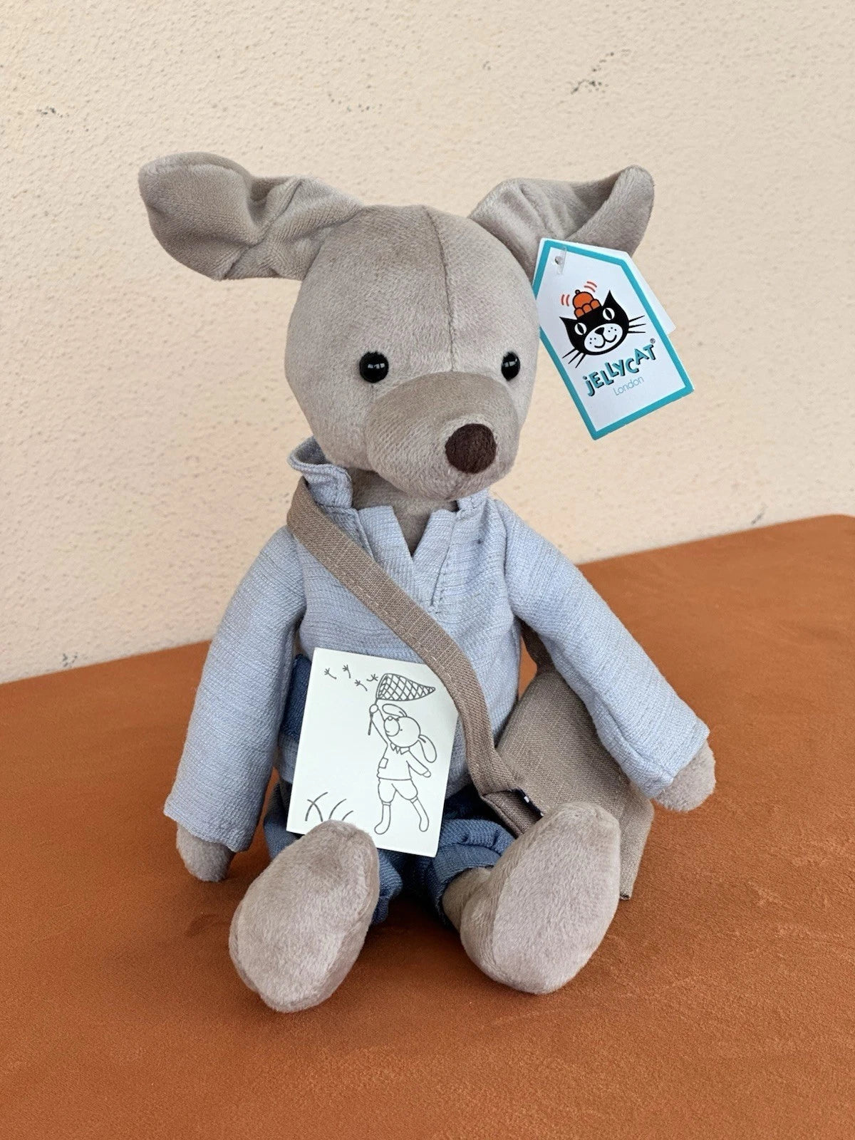 NUOVO Jellycat Pedlar Cucciolo Nuovo con etichette Raro Cane Pensionato Postino Giocattolo Morbido Mutt Peluche