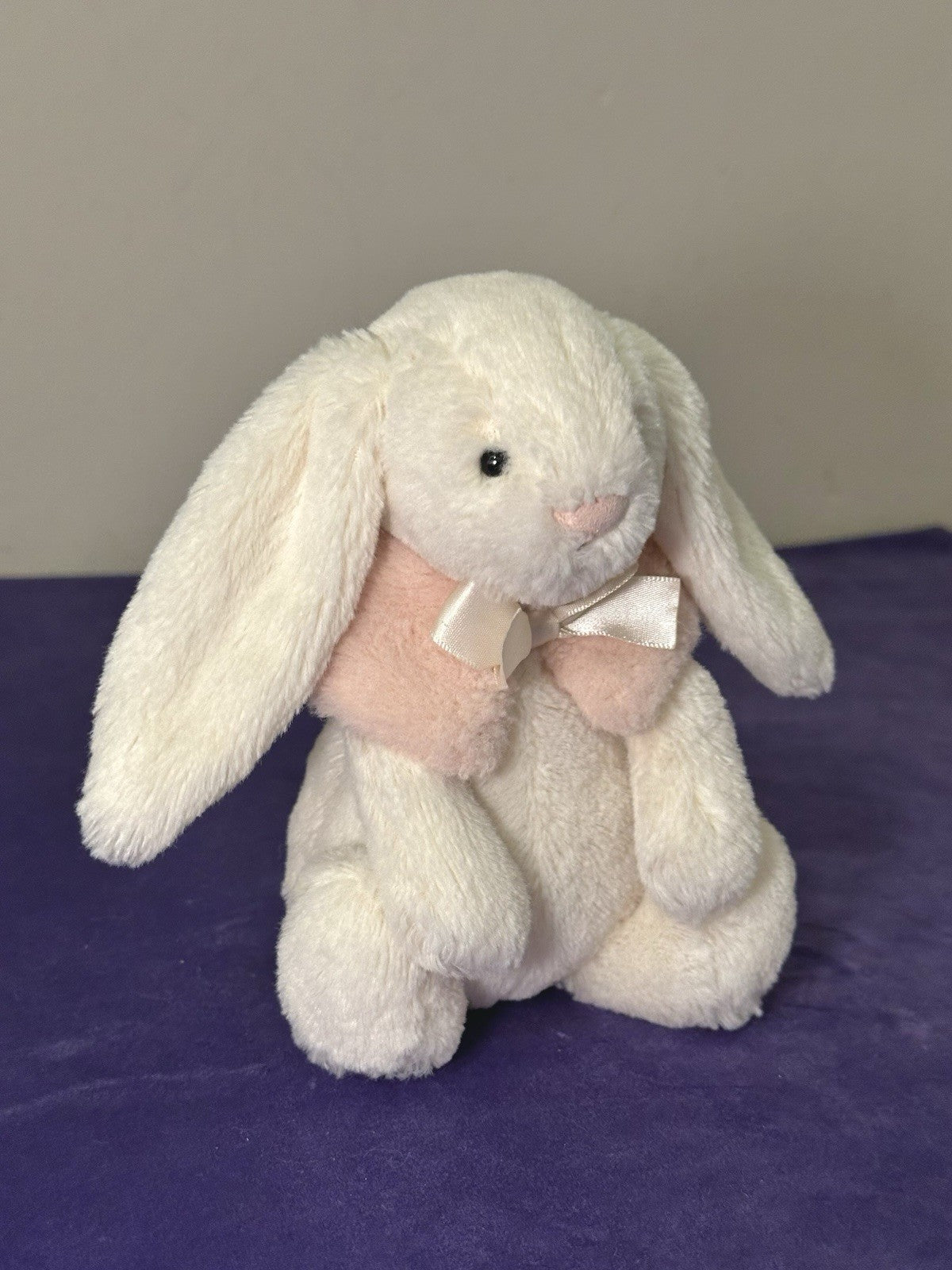 Peluche coniglio invernale Jellycat Bashful crema coniglietto neve pensionato raro bianco e rosa-