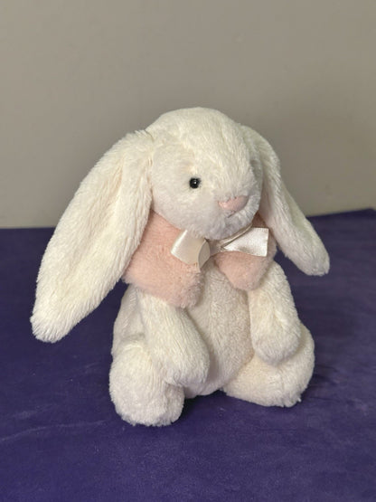 Peluche coniglio invernale Jellycat Bashful crema coniglietto neve pensionato raro bianco e rosa-