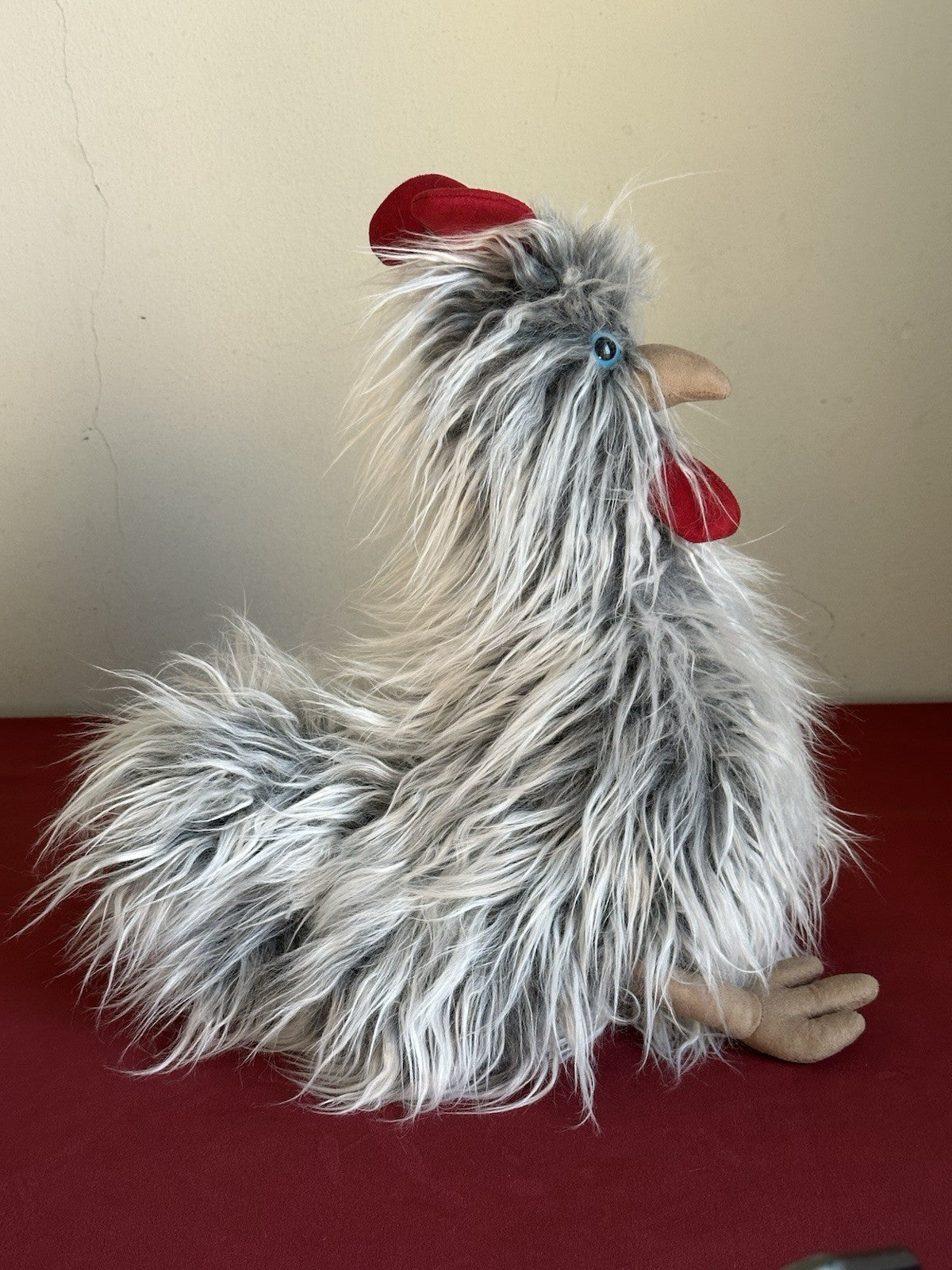 Peluche Jellycat Roger Rooster nuovo senza etichette 13" grigio pollo occhi azzurri raro ritirato 2015-