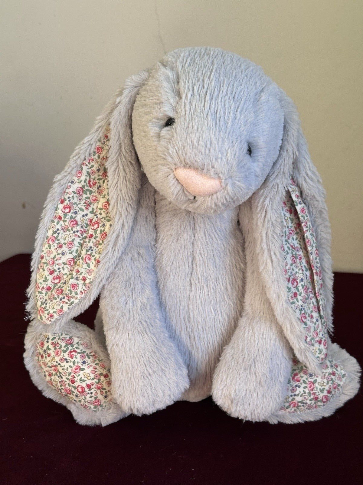 Jellycat Coniglietto Grande Timido Fiore Argento Pensionato Grigio con Fiori cm.36-