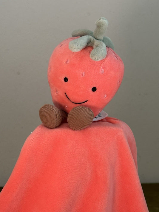Jellycat Succhietto Fragola Divertente Nuovo Senza Etichetta Morbido Rosa Trapuntino Raro Ritirato-
