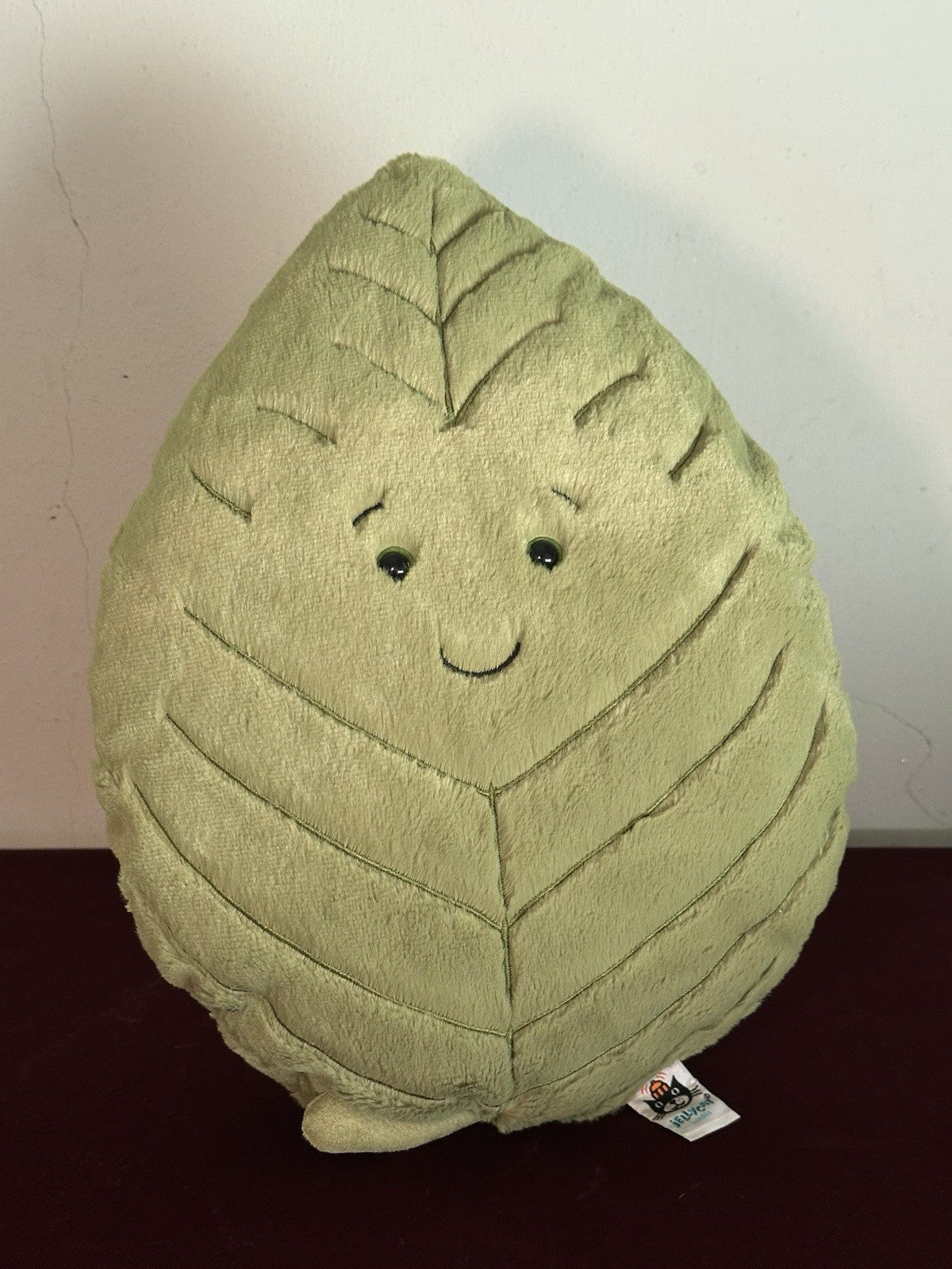 Peluche giocattolo morbido Jellycat Woodland foglia di faggio grande foglia verde raro ritirato-