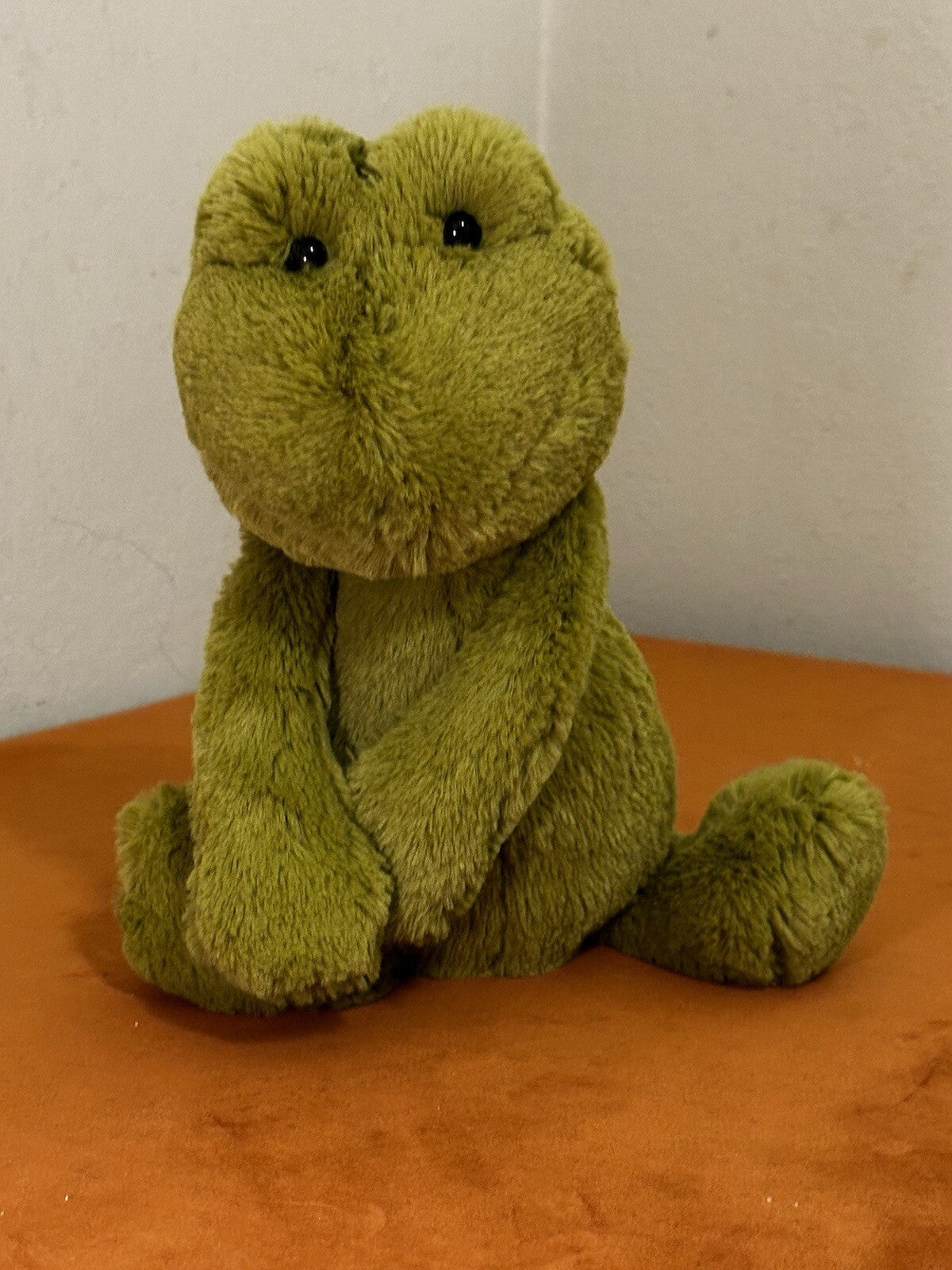 Peluche giocattolo morbido Jellycat Medium Bashful Frog occhi piccoli raro rana verde in pensione-