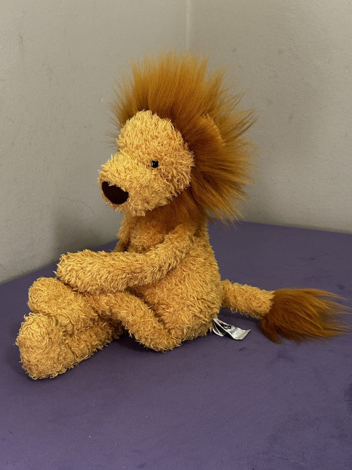 Peluche Jellycat Wild Thing Lion gambe lunghe fagiolo coccoloso morbido raro ritirato-