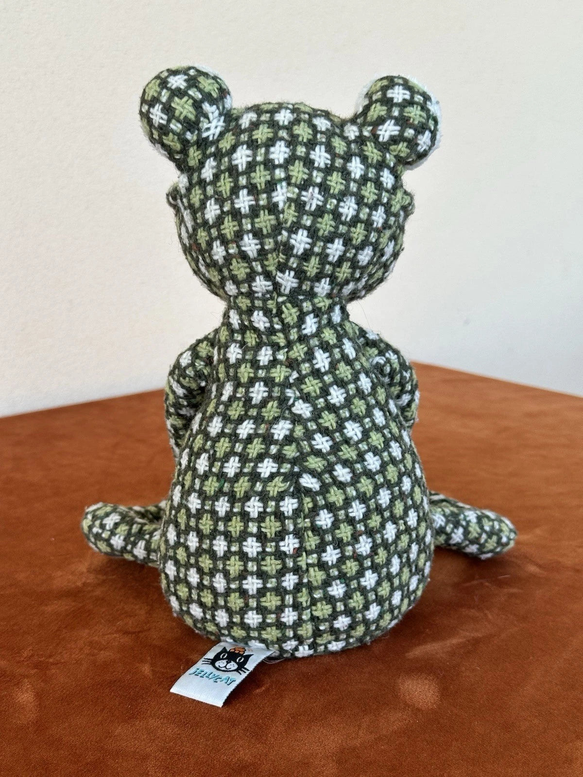 Jellycat Kooky Frog Vintage Verde/Bianco Modello Tratteggio Gambe Lunghe Piedi Bianchi