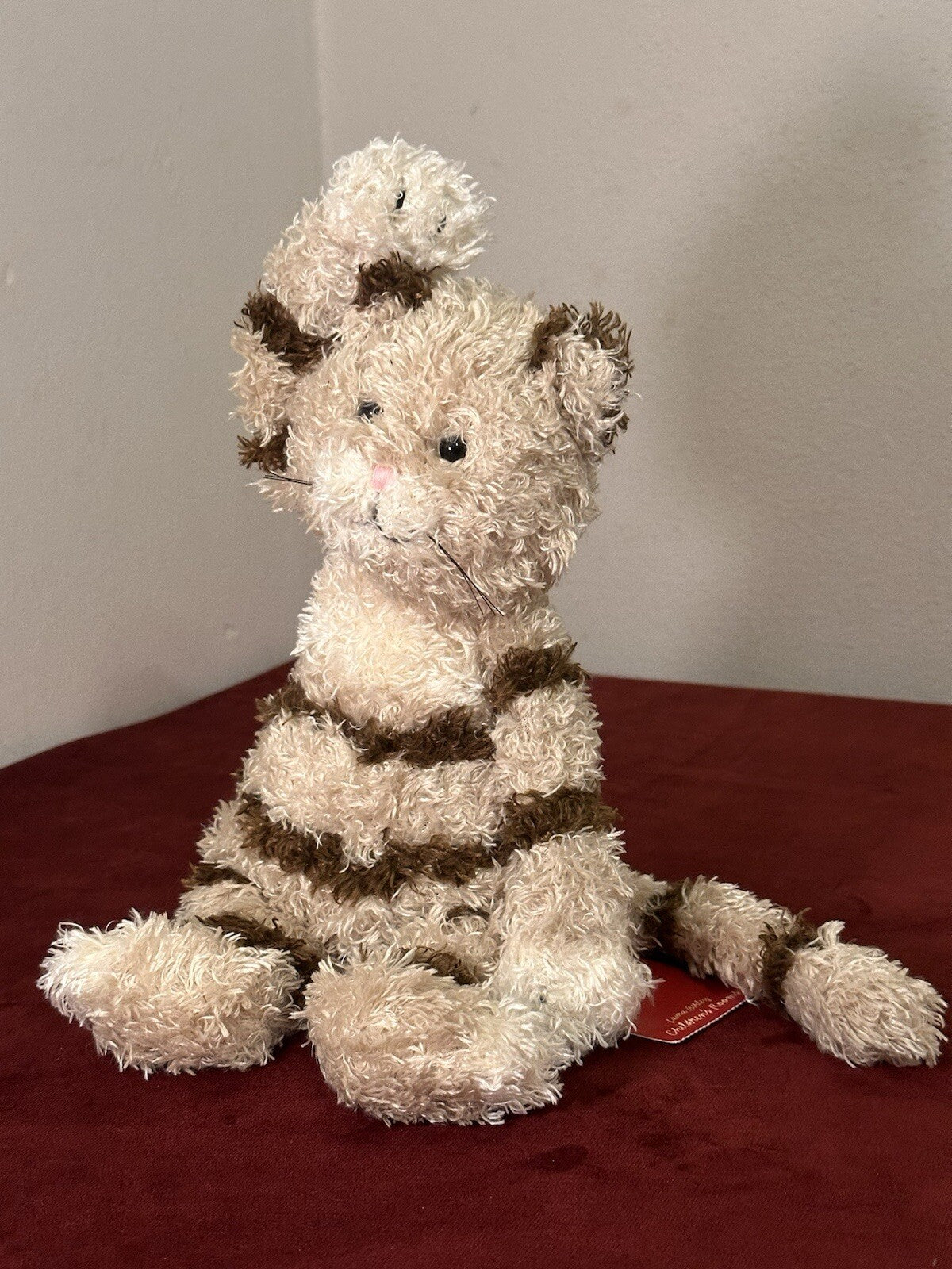 NUOVO Jellycat Small Bunglie Kitten nuovo con etichetta camerette bambini in pensione etichetta rossa beige gatto-